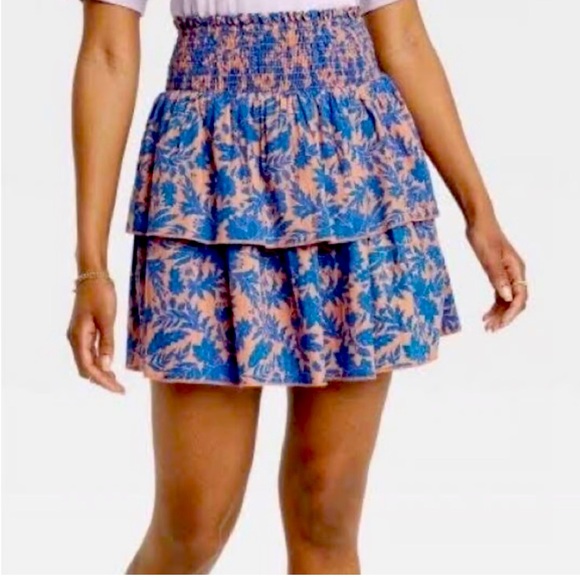 Universal Thread New Skirt Size: XL,* Blue Tiered Smocked Waist Blue NWT - Picture 1 of 3